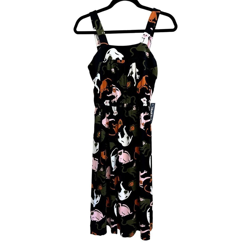 NWT ModCloth Black Midi Monkey Dress S - Picture 6 of 9